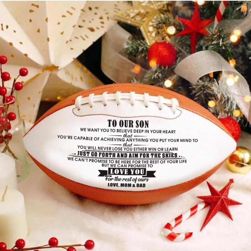 american football to our son we can promise to love you engraved american football giveme gifts 16757175222333