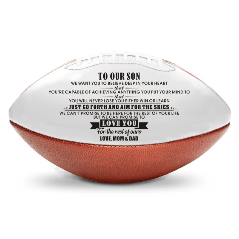 american football to our son we can promise to love you engraved american football giveme gifts 16757175255101