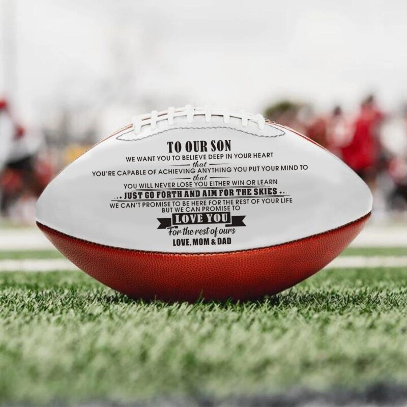 american football to our son we can promise to love you engraved american football giveme gifts 16757175287869