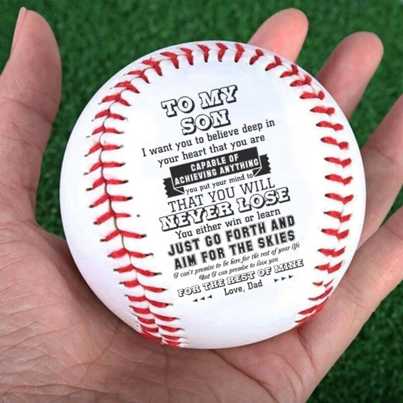 baseball dad to son just go forth and aim for the skies personalized baseball giveme gifts 12765438771261