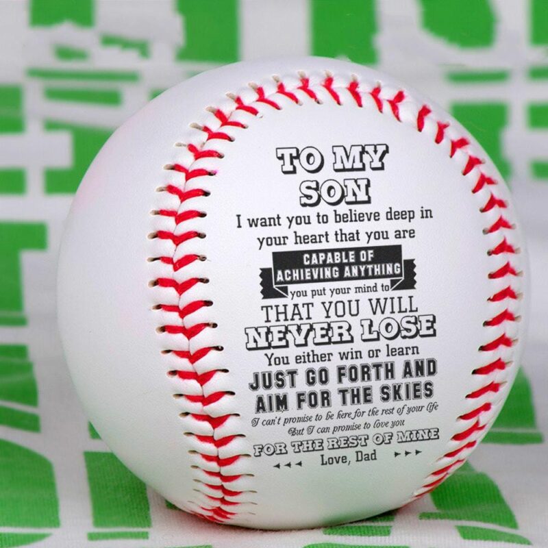 baseball dad to son just go forth and aim for the skies personalized baseball giveme gifts 12765438869565