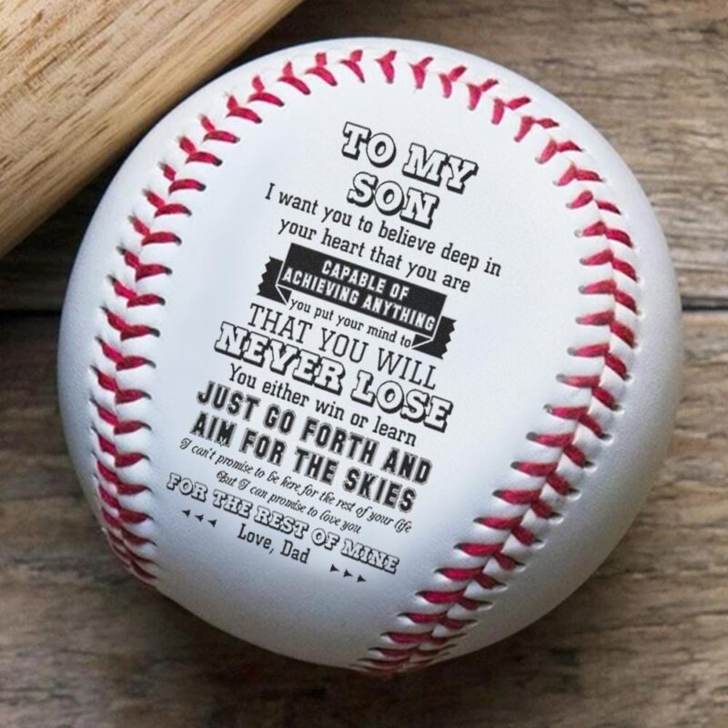baseball dad to son just go forth and aim for the skies personalized baseball giveme gifts 12765438902333