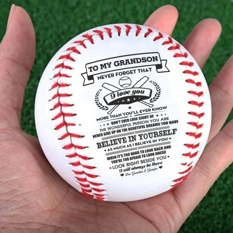 baseball to my grandson believe in yourself as much as i believe in you personalized baseball giveme gifts 12792831934525