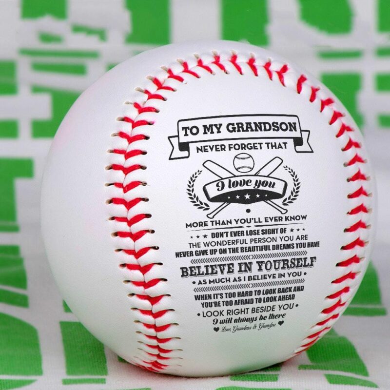 baseball to my grandson believe in yourself as much as i believe in you personalized baseball giveme gifts 12792832000061