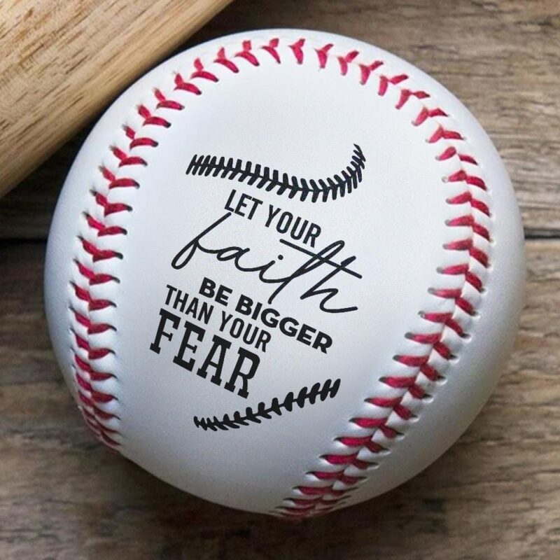 baseball to my grandson your faith be bigger than your fear personalized baseball giveme gifts 12791378804797