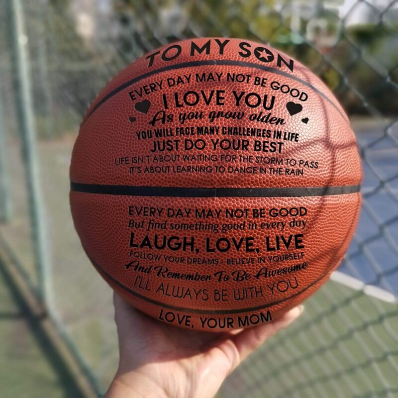 basketball mom to son i love you engraved basketball giveme gifts 13431997595709