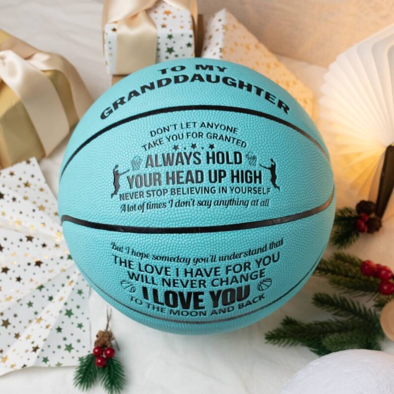 basketball to my granddaughter always hold your head up high personalized basketball giveme gifts 16732038201405