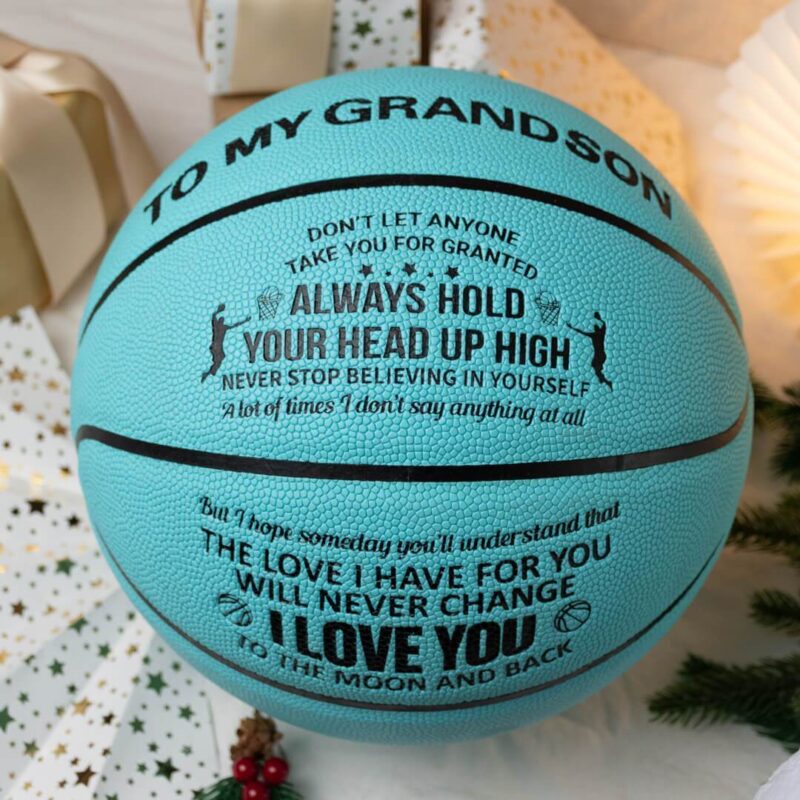 basketball to my grandson always hold your head up high personalized basketball giveme gifts 16731974664253