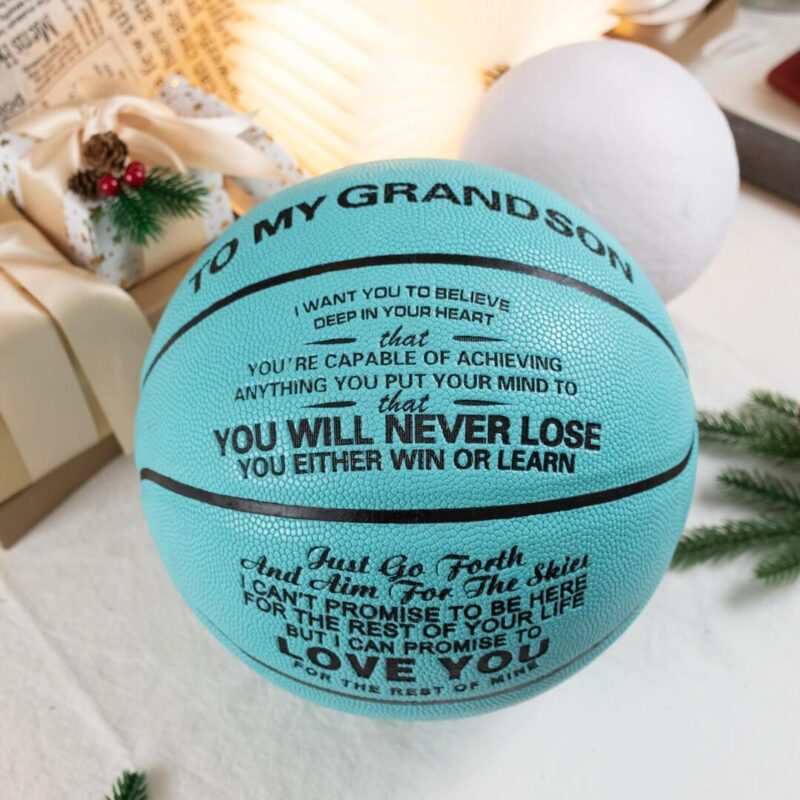 basketball to my grandson you will never lose personalized basketball giveme gifts 31079600717885