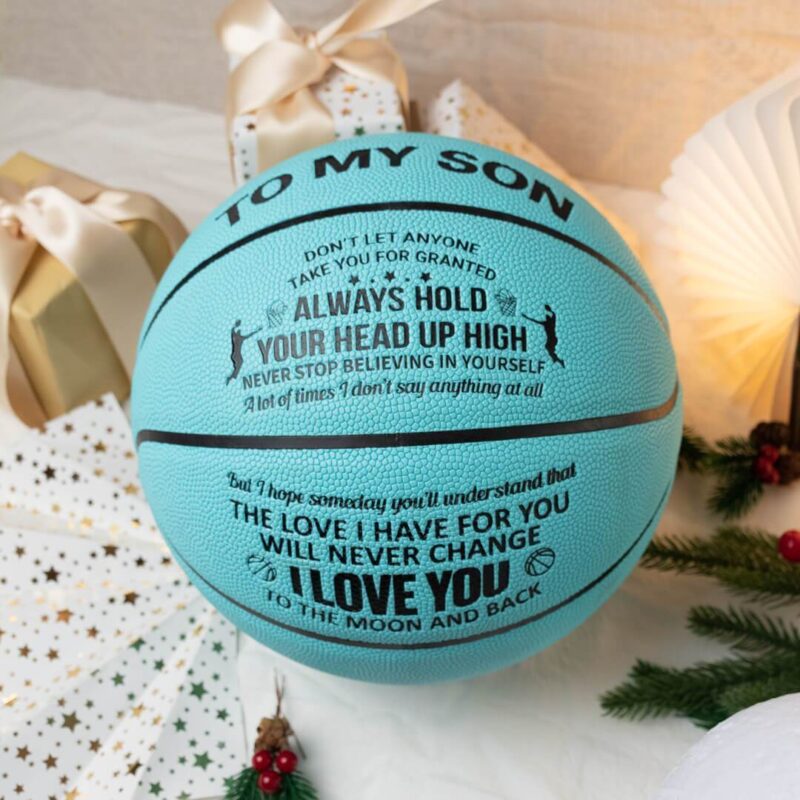 basketball to my son always hold your head up high personalized basketball giveme gifts 16730578321469