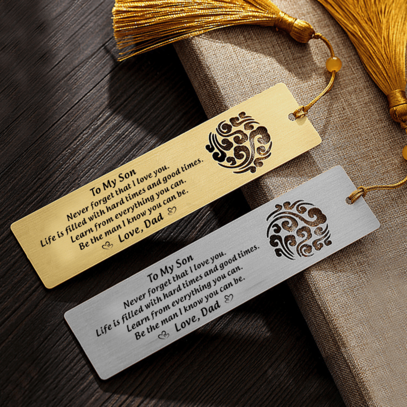 bookmark dad to son i love you personalized bookmark with tassel silver giveme gifts 16764616638525