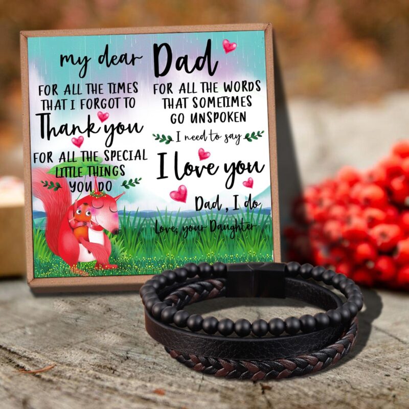 bracelets for dad daughter to dad i love you black beaded bracelets for men giveme gifts 29485492961341