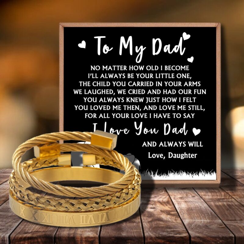 bracelets for dad daughter to dad i love you dad bangle weave roman numeral bracelets gold giveme gifts 29133659373629