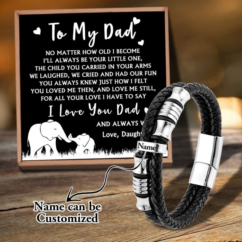 bracelets for dad daughter to dad i love you personalized name bracelet giveme gifts 31183790440509