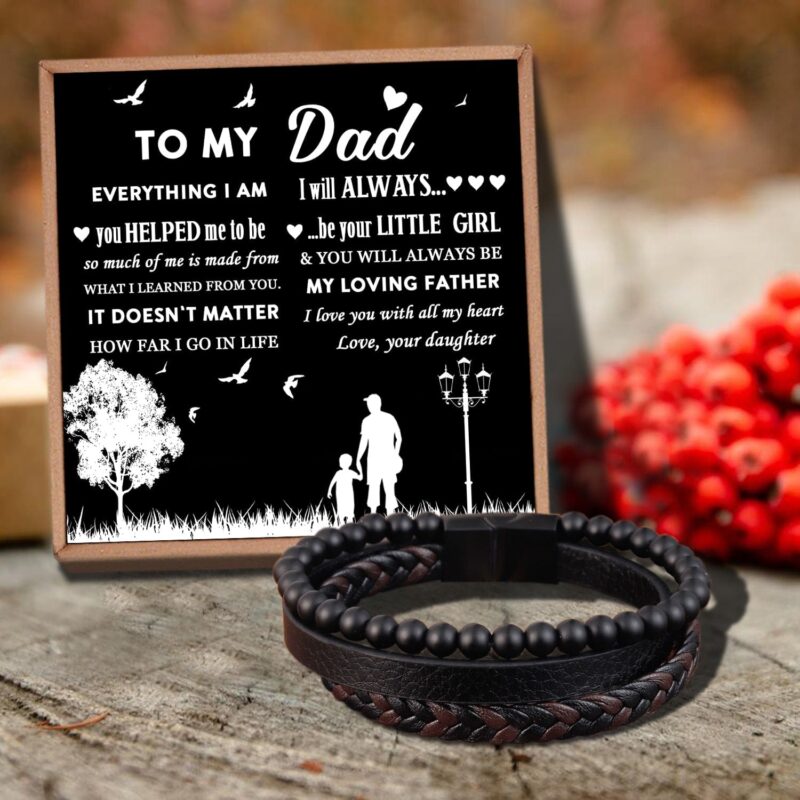 bracelets for dad daughter to dad i will always be your little girl black beaded bracelets for men giveme gifts 29485426049085