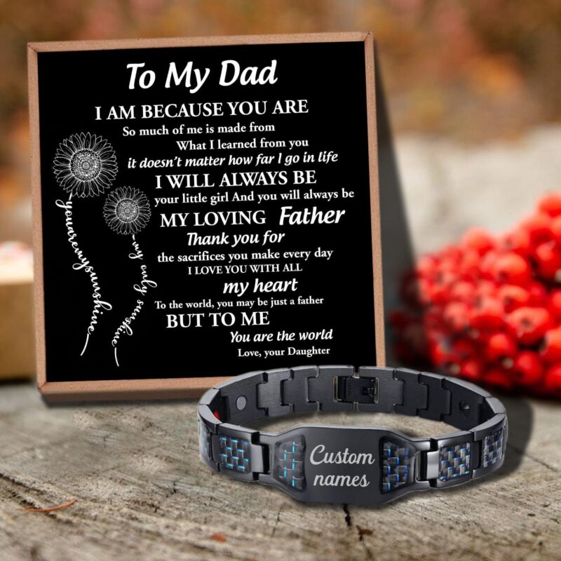 bracelets for dad daughter to dad my loving father customized name bracelet giveme gifts 29734351241277
