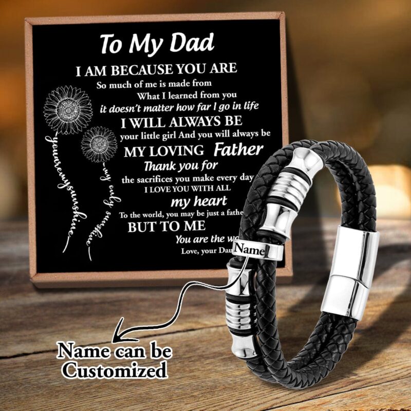 bracelets for dad daughter to dad my loving father personalized name bracelet giveme gifts 31146287333437