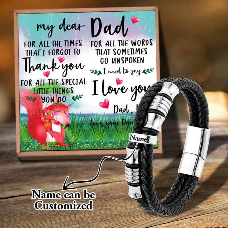bracelets for dad daughter to dad thank you for all personalized name bracelet giveme gifts 31183783886909