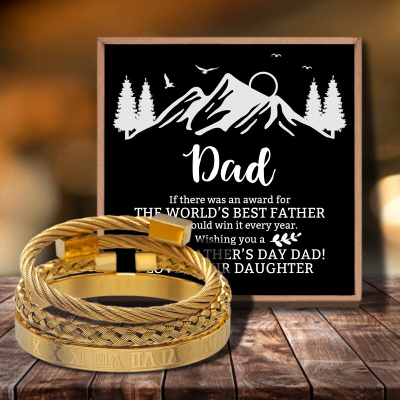 bracelets for dad daughter to dad the world s best father bangle weave roman numeral bracelets gold giveme gifts 29149660184637