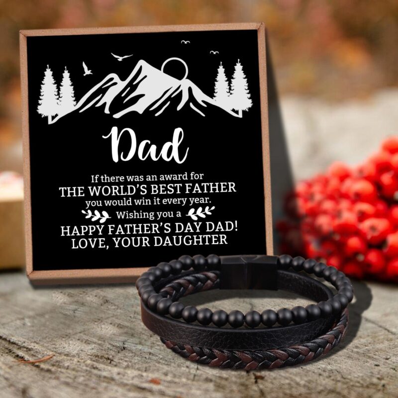 bracelets for dad daughter to dad the world s best father black beaded bracelets for men giveme gifts 29503115001917