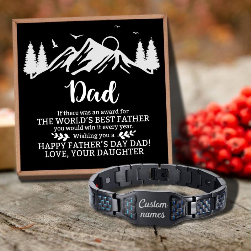 bracelets for dad daughter to dad the world s best father customized name bracelet giveme gifts 29735554482237