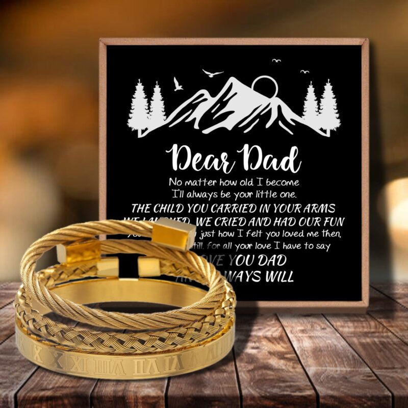 bracelets for dad to my dad i love you dad and always will bangle weave roman numeral bracelets gold giveme gifts 29149619716157
