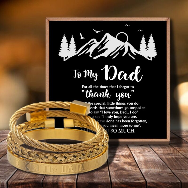 bracelets for dad to my dad i love you so much bangle weave roman numeral bracelets gold giveme gifts 29149605036093
