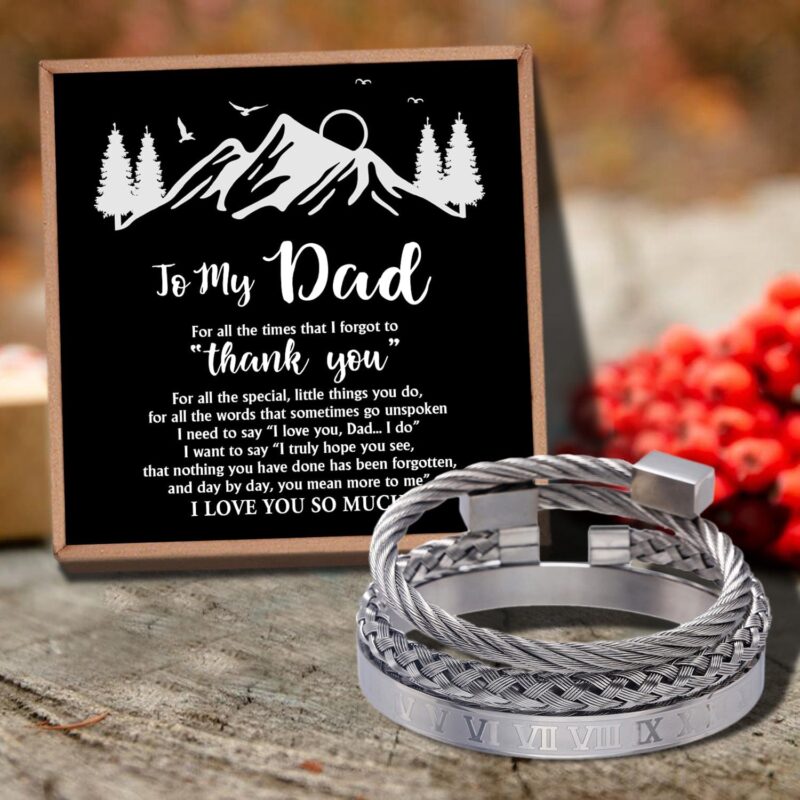 bracelets for dad to my dad i love you so much bangle weave roman numeral bracelets silver giveme gifts 29149604905021