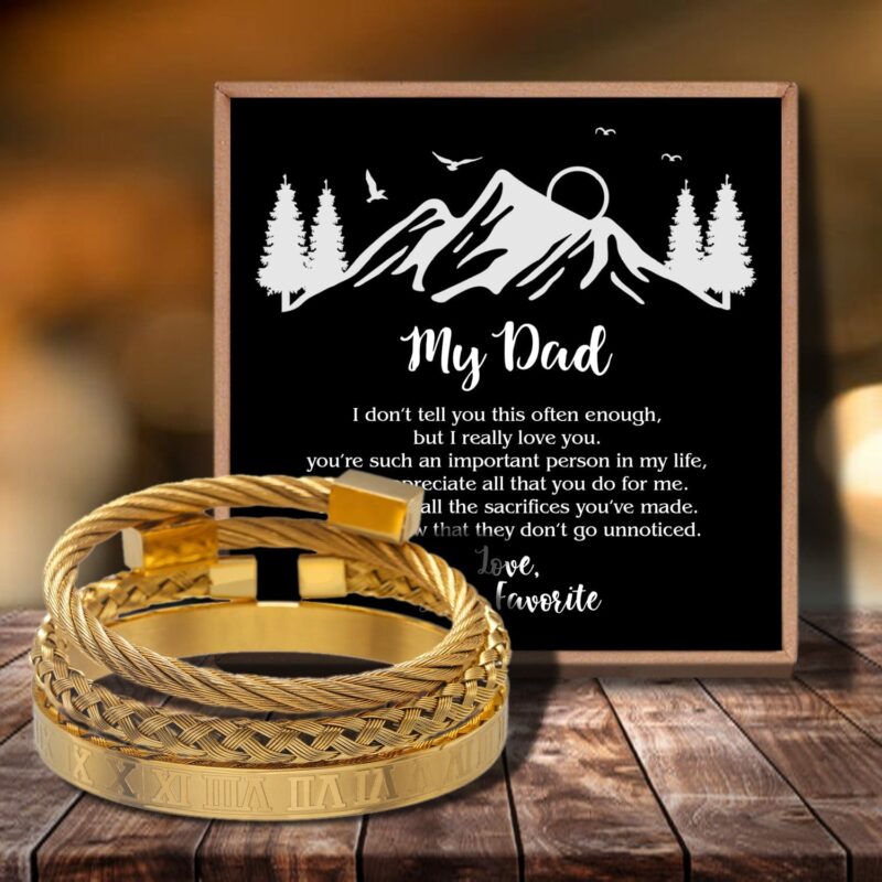 bracelets for dad to my dad love your favorite bangle weave roman numeral bracelets gold giveme gifts 29149643669565