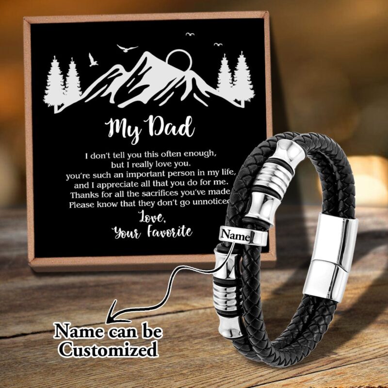 bracelets for dad to my dad your favorite personalized name bracelet giveme gifts 31183919808573