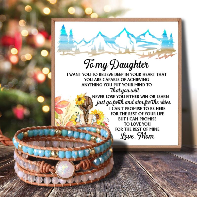 bracelets for daughter mom to daughter i love you for the rest of mine crystal beaded bracelet giveme gifts 29979027734589