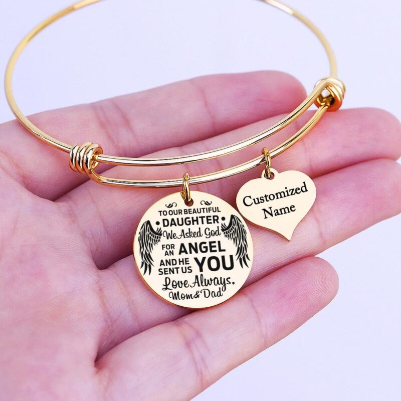 bracelets for daughter to our daughter love always customized name bracelet giveme gifts 31080299003965