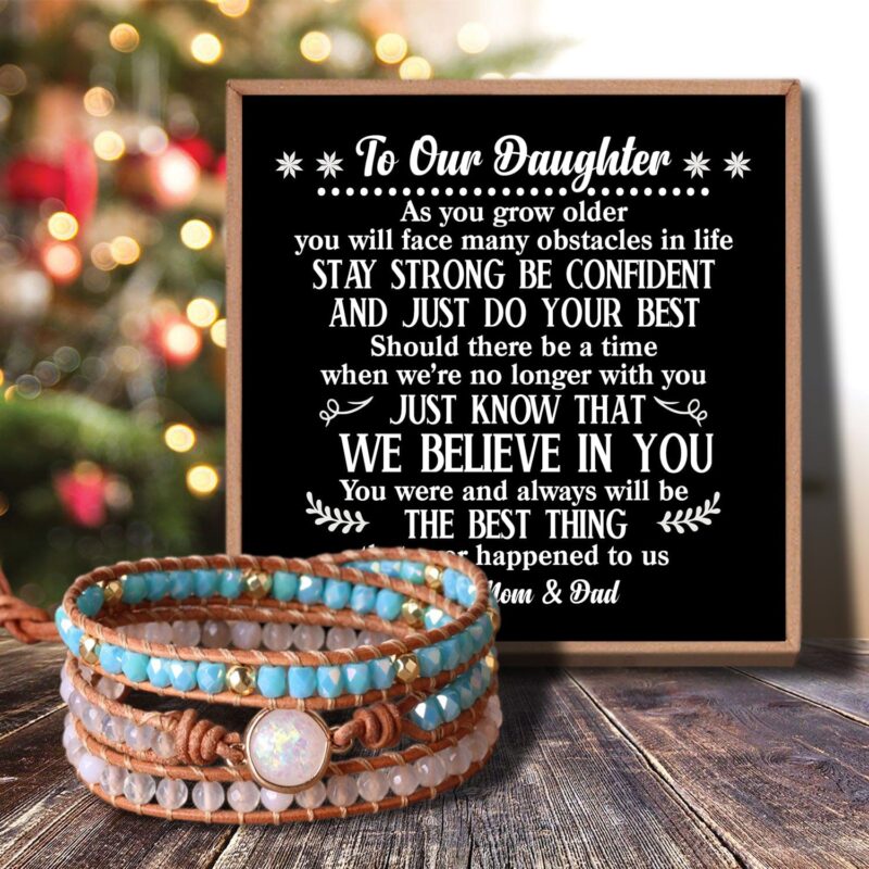 bracelets for daughter to our daughter we believe in you crystal beaded bracelet giveme gifts 29880578834493