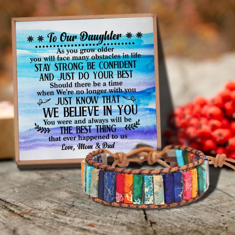 bracelets for daughter to our daughter we believe in you gemstones chakra bracelet giveme gifts 30744987336765