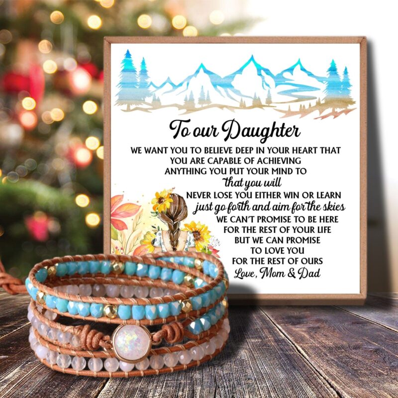 bracelets for daughter to our daughter we love you for the rest of ours crystal beaded bracelet giveme gifts 31078120194109