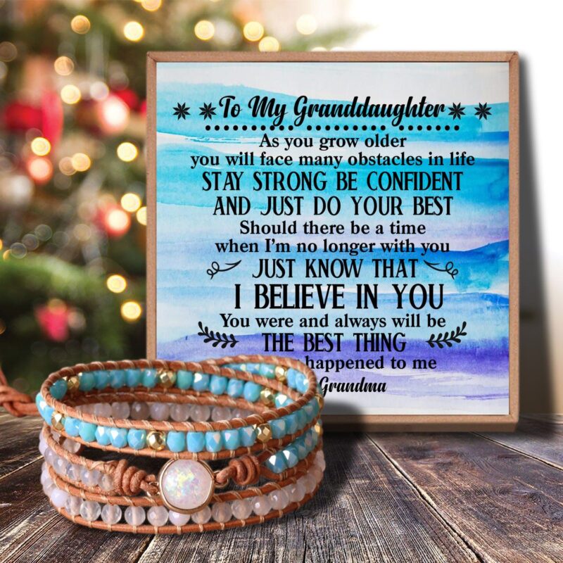 bracelets for granddaughter grandma to granddaughter i believe in you crystal beaded bracelet giveme gifts 30024868855869