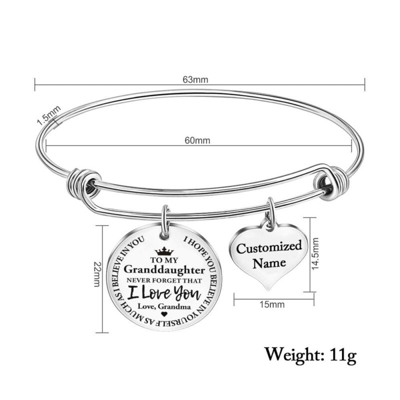 bracelets for granddaughter grandma to granddaughter i love you customized name bracelet giveme gifts 28000082690109