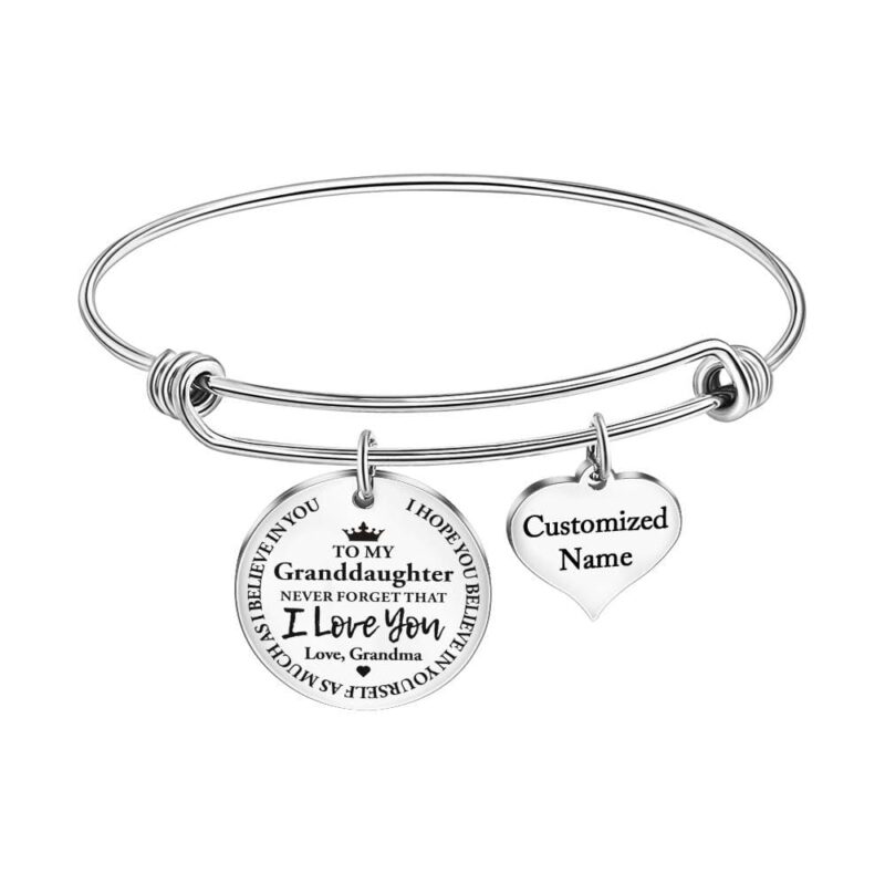 bracelets for granddaughter grandma to granddaughter i love you customized name bracelet silver giveme gifts 28000082853949