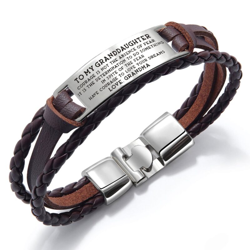 bracelets for granddaughter grandma to granddaughter to love your dreams leather bracelet brown giveme gifts 28026055065661