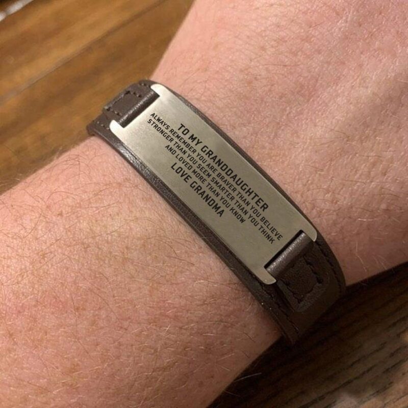 bracelets for granddaughter grandma to granddaughter you are loved more engraved leather bracelet giveme gifts 28336848470077