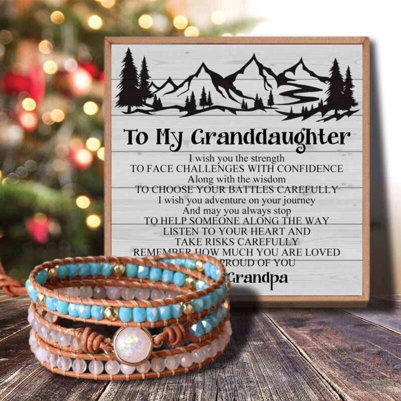 bracelets for granddaughter grandpa to granddaughter i am so proud of you crystal beaded bracelet giveme gifts 30153766404157