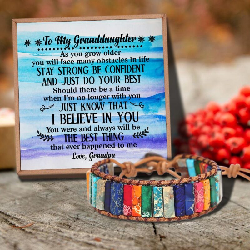 bracelets for granddaughter grandpa to granddaughter i believe in you gemstones chakra bracelet giveme gifts 31072556646461