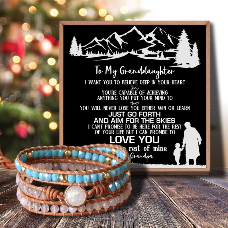bracelets for granddaughter grandpa to granddaughter i promise to love you crystal beaded bracelet giveme gifts 30024733687869