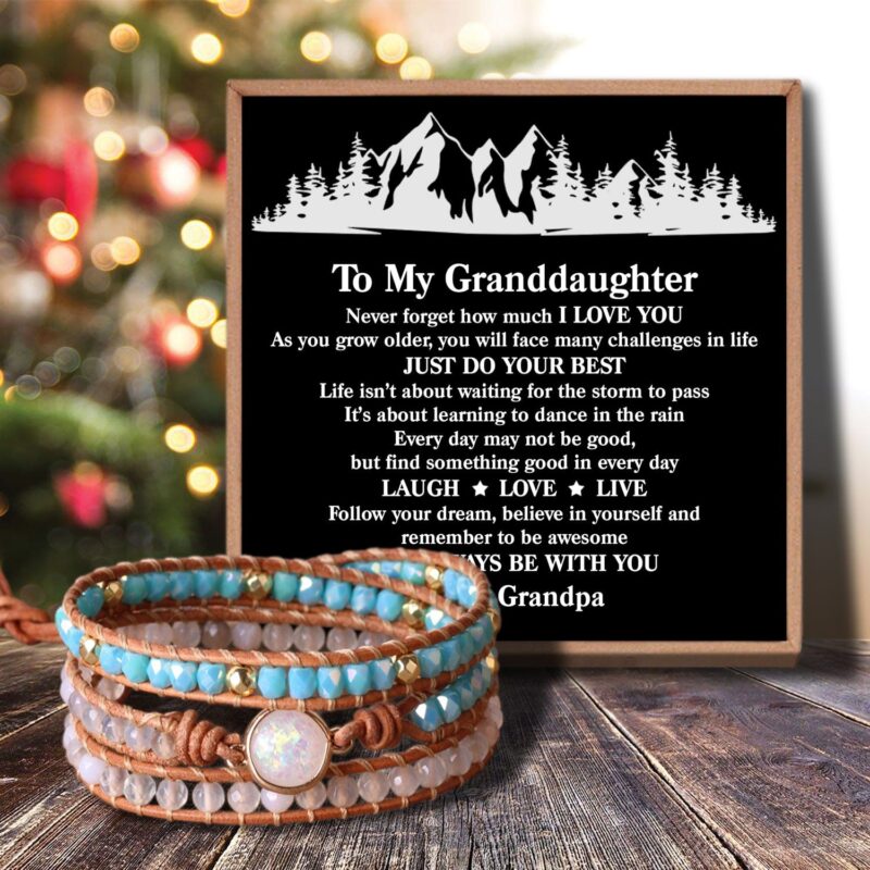 bracelets for granddaughter grandpa to granddaughter i will always be with you crystal beaded bracelet giveme gifts 30077075095613