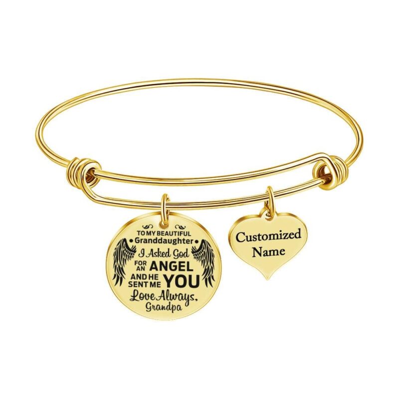 bracelets for granddaughter grandpa to granddaughter love always customized name bracelet gold giveme gifts 28001131233341