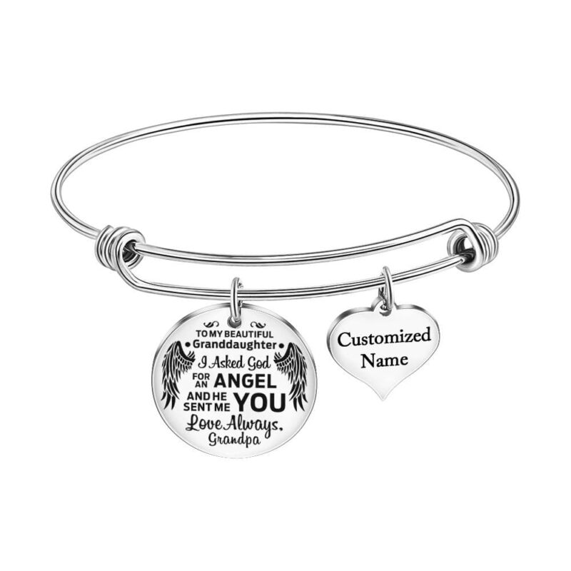 bracelets for granddaughter grandpa to granddaughter love always customized name bracelet silver giveme gifts 28001131364413