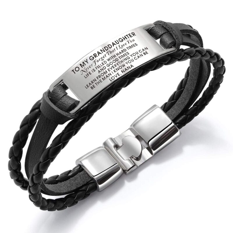 bracelets for granddaughter nana to granddaughter i love you leather bracelet black giveme gifts 28026020134973