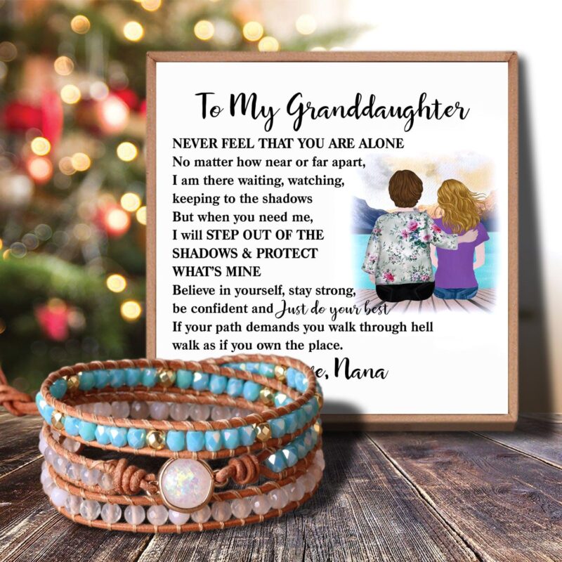bracelets for granddaughter nana to granddaughter never feel that you are alone crystal beaded bracelet giveme gifts 30084009033789