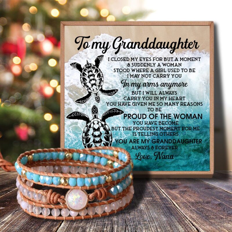 bracelets for granddaughter nana to granddaughter proud of the woman crystal beaded bracelet giveme gifts 30109379428413