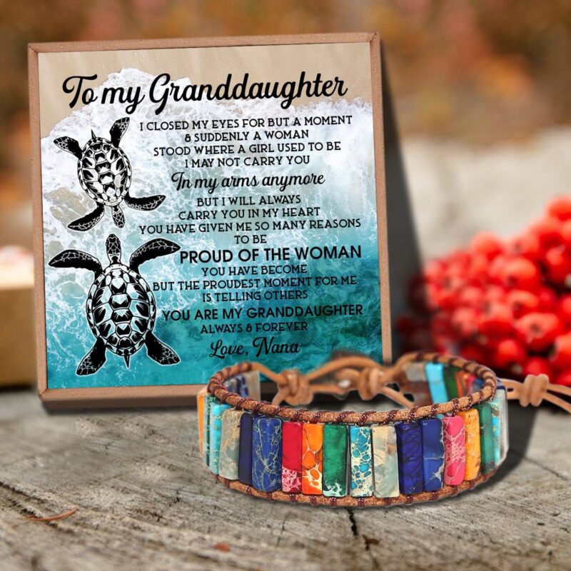 bracelets for granddaughter nana to granddaughter proud of the woman gemstones chakra bracelet giveme gifts 31072392904765